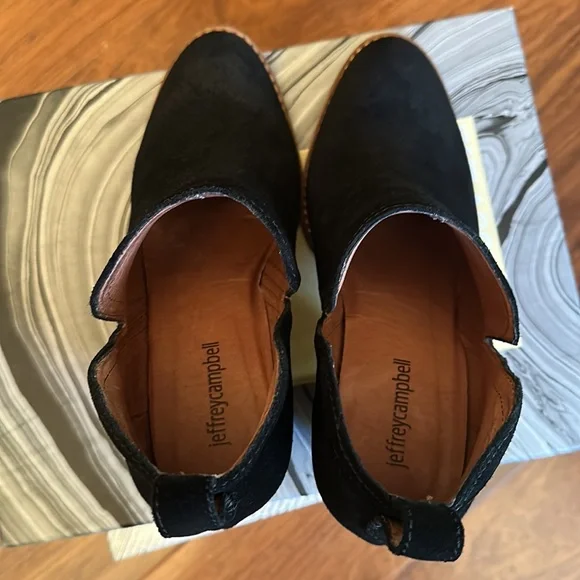 Jeffrey Campbell Rosalee-Black Oiled Suede Booties - Picture 6 of 10